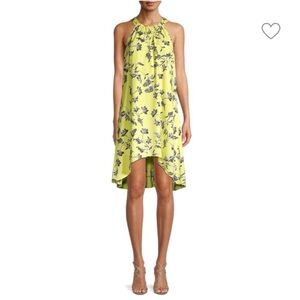 BCBG Floral-Print Asymmetric Dress Size S